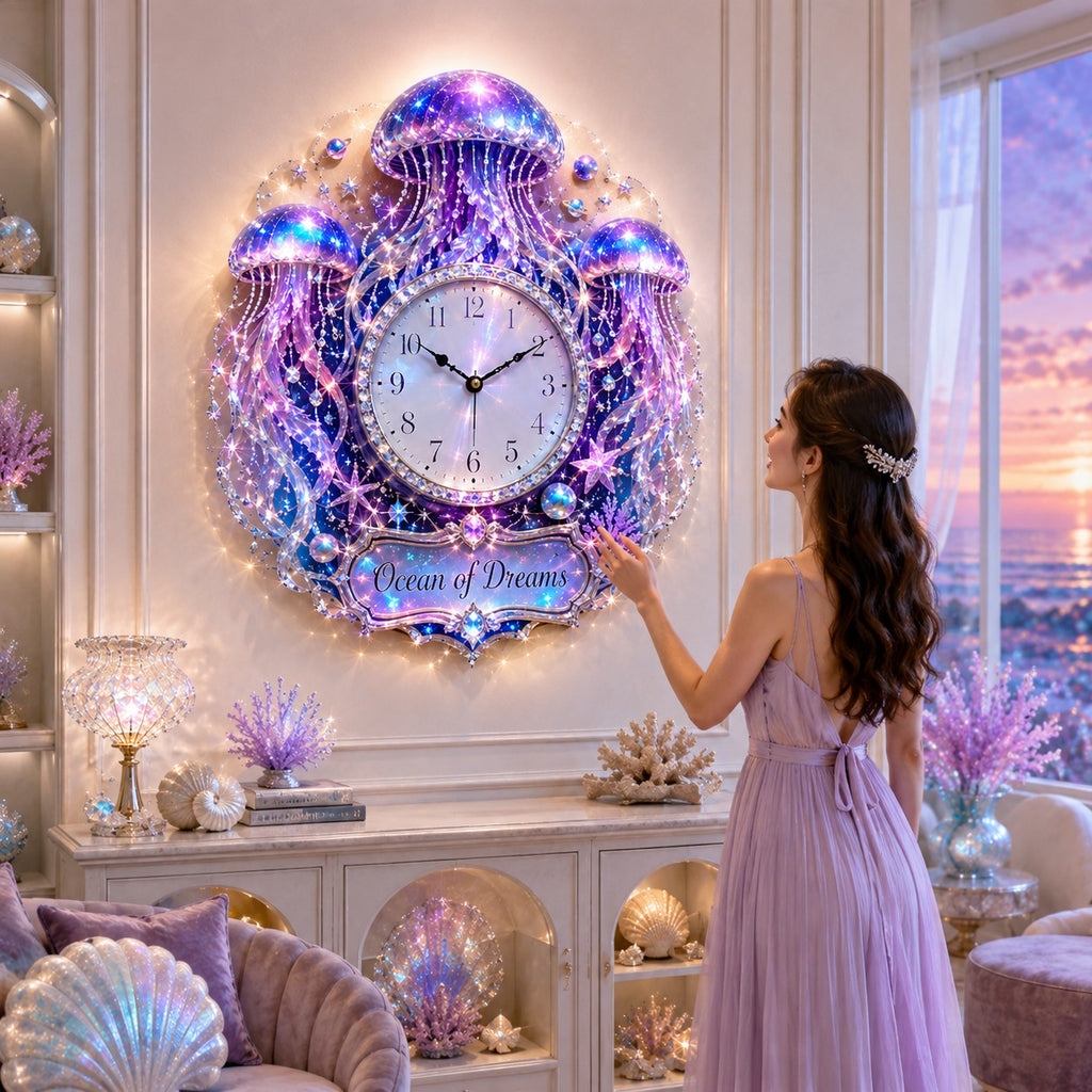 Jellyfish Custom Name Wall Clock — personalized with a custom name