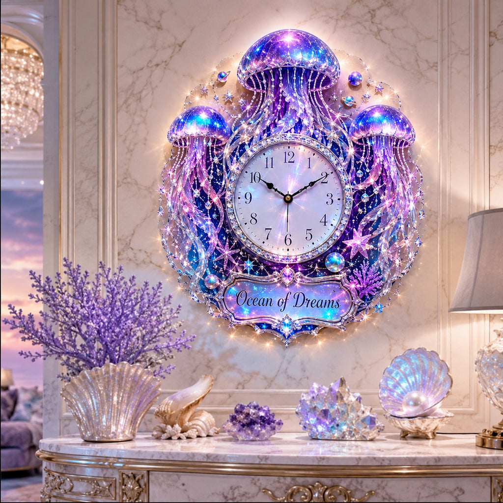 Jellyfish Custom Name Wall Clock — personalized with a custom name