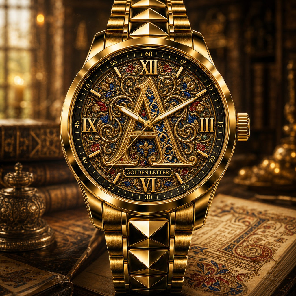 Personalized Illuminated Initial Watch with a custom name set into the design
