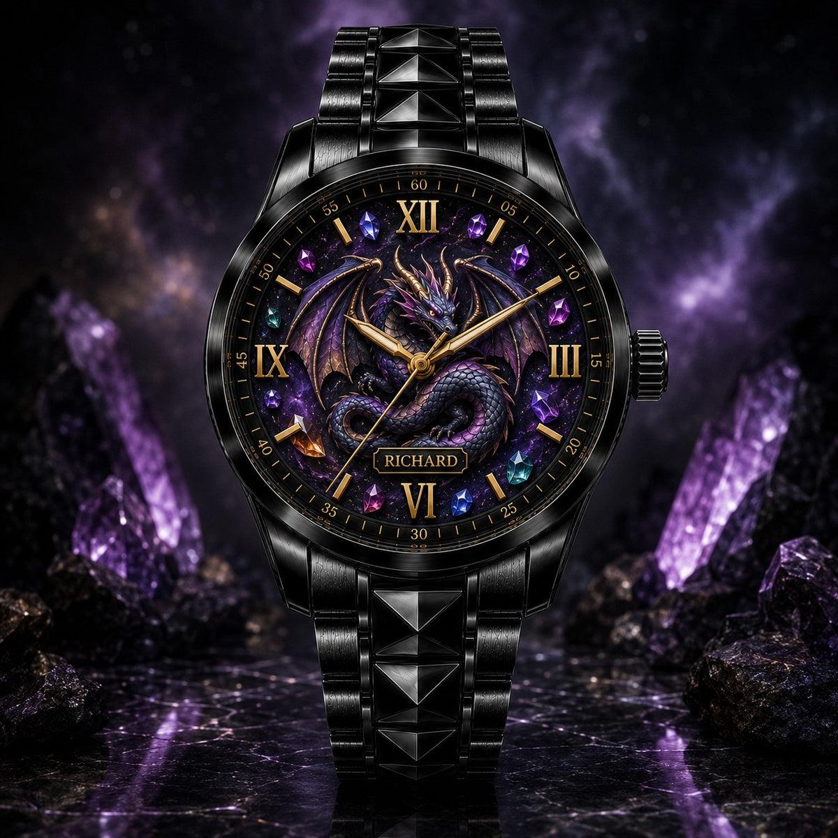 Custom Fantasy Dragon Watch — personalized with a custom name