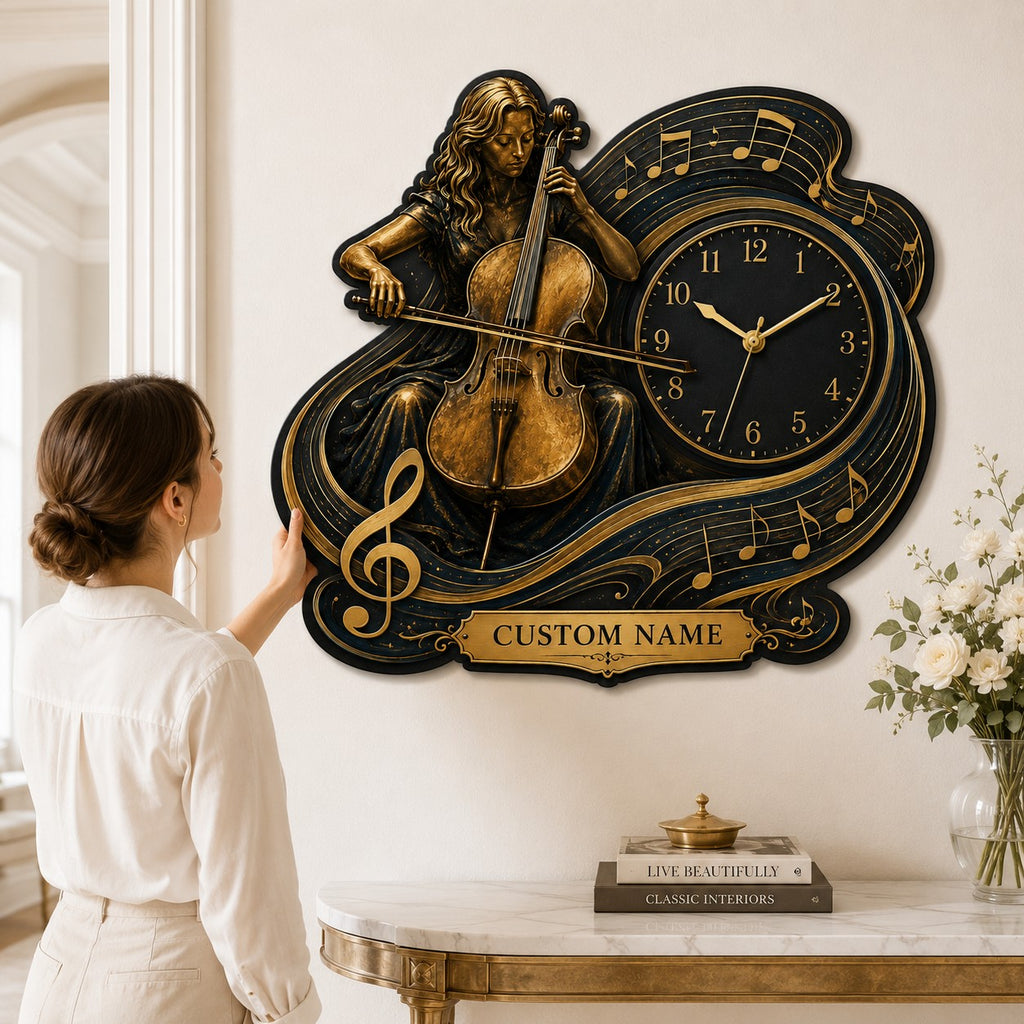 Classical musicians Custom Name Wall Clock — personalized with a custom name