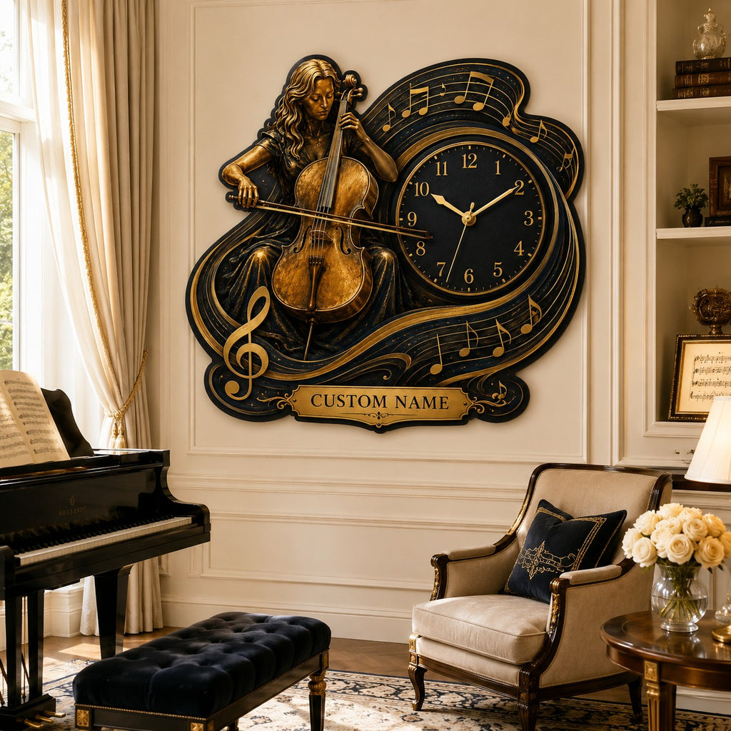 Classical musicians Custom Name Wall Clock — personalized with a custom name