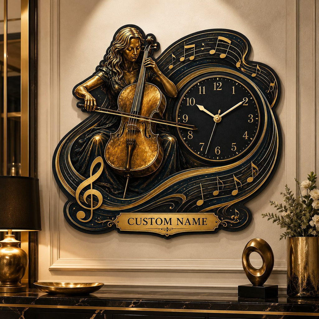 Classical musicians Custom Name Wall Clock — personalized with a custom name