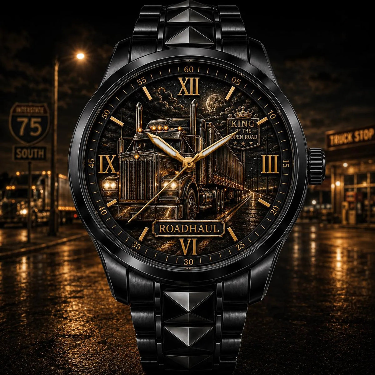 Personalized Trucker Watch with a custom name set into the design