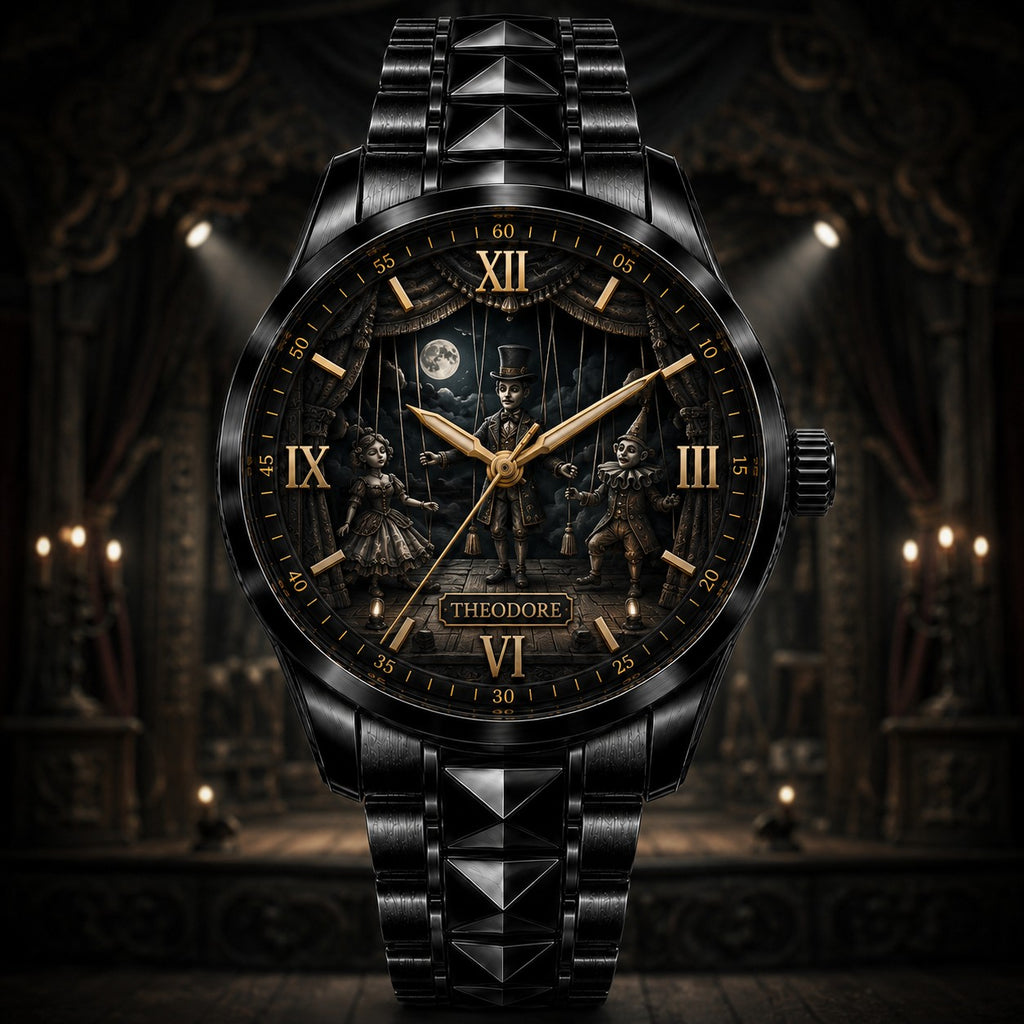 Custom Gothic Puppet Theater Watch — personalized with a custom name