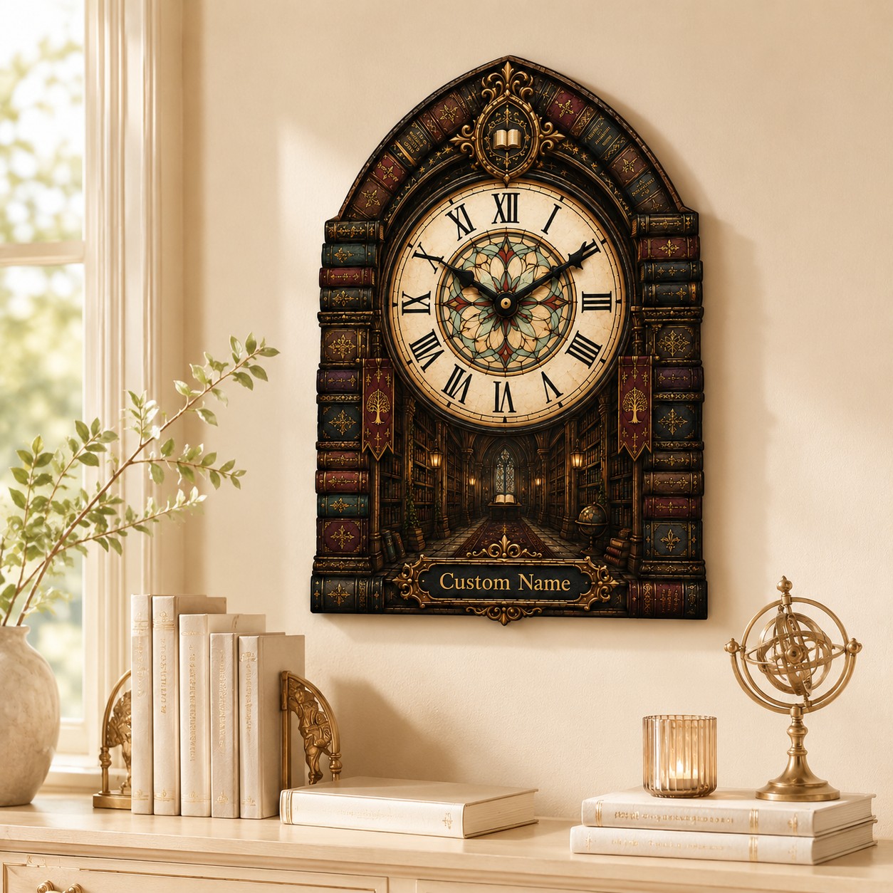 Personalized Bookish Clock — personalized with a custom name