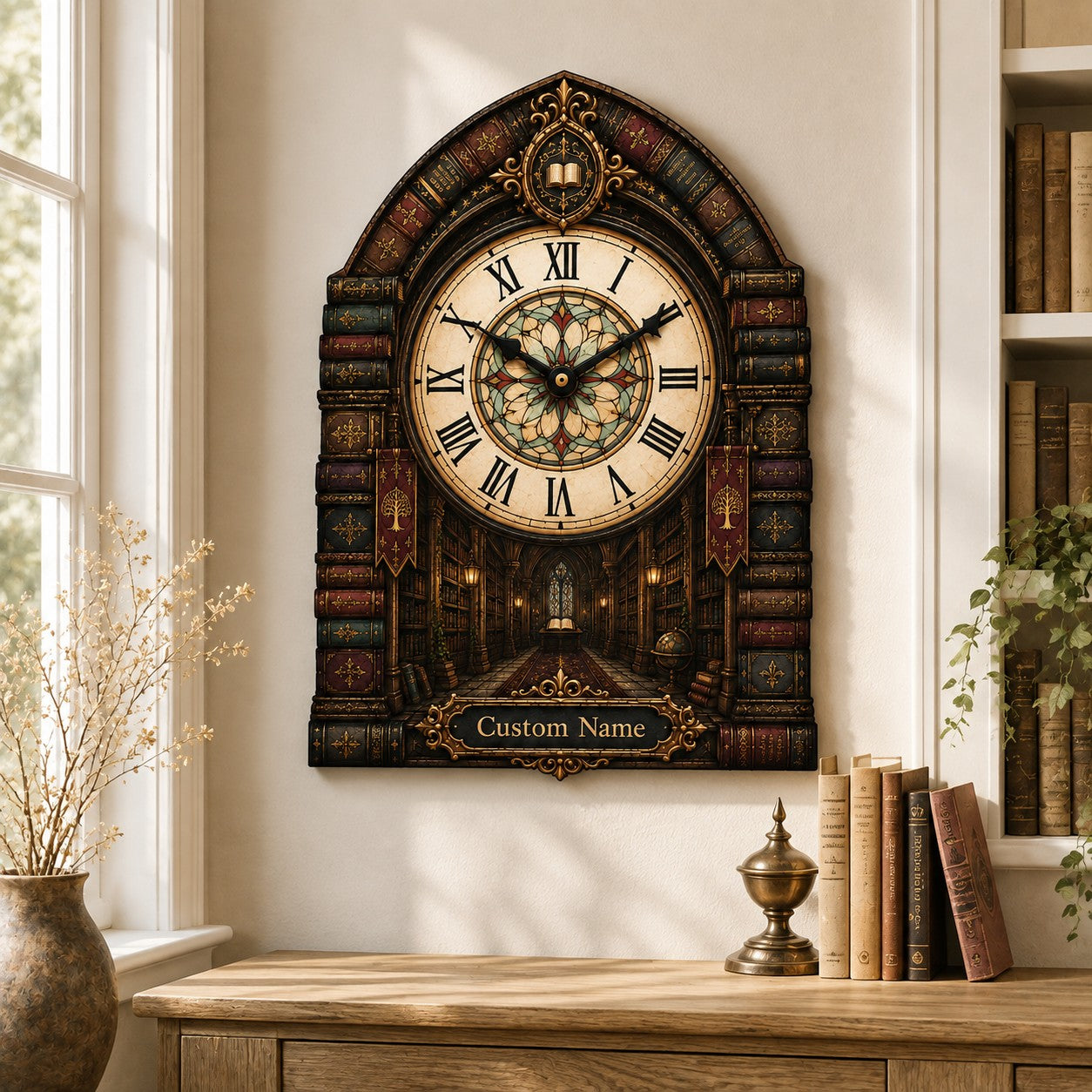 Personalized Bookish Clock — personalized with a custom name