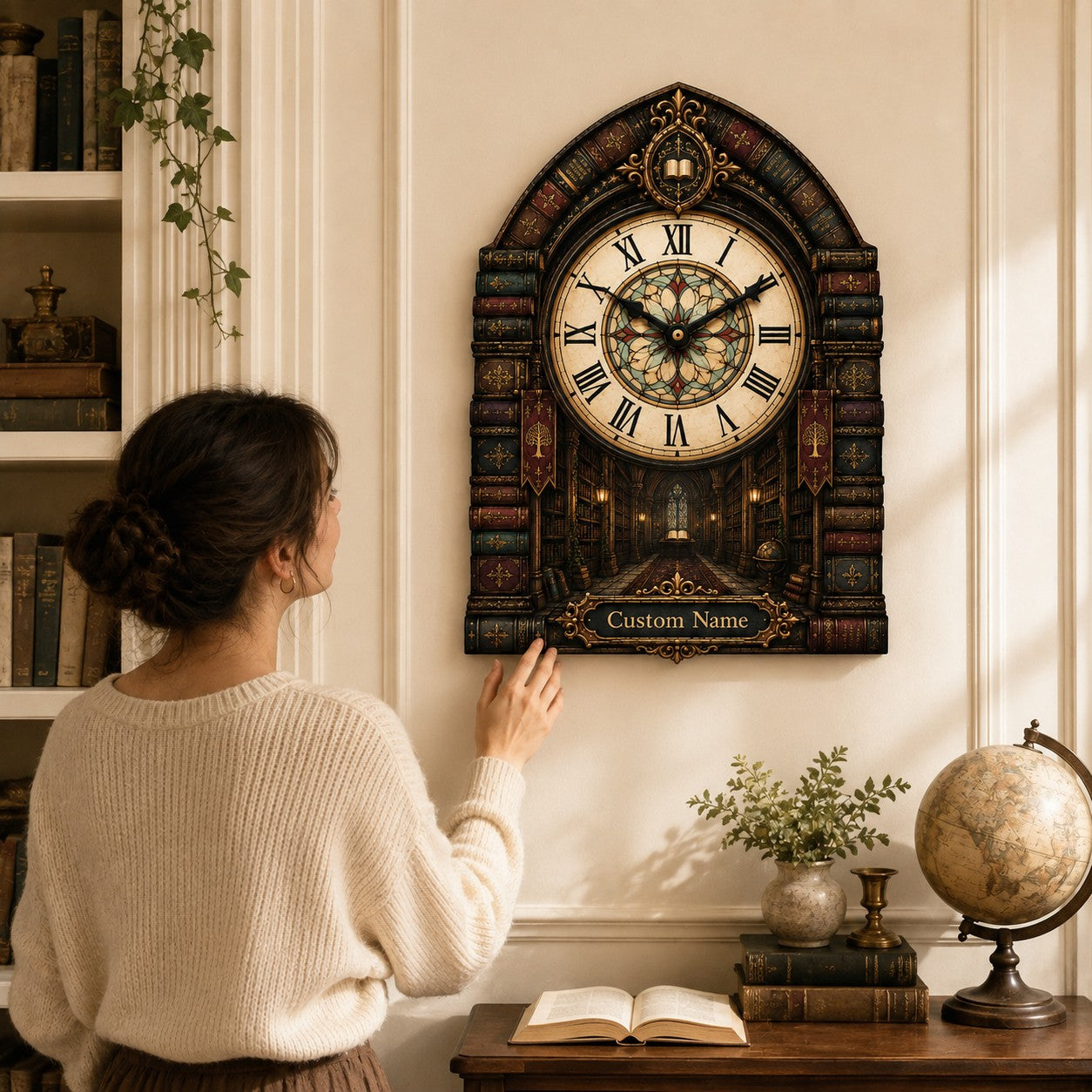 Personalized Bookish Clock — personalized with a custom name