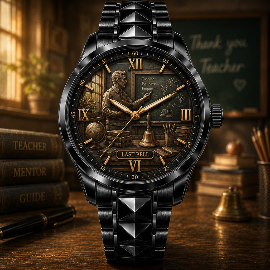 Personalized Last Bell Teacher Watch with a custom name set into the design