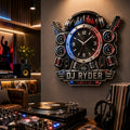Personalized DJ wall clock — personalized with a custom name