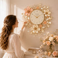 Personalized floral wall clock — personalized with a custom name