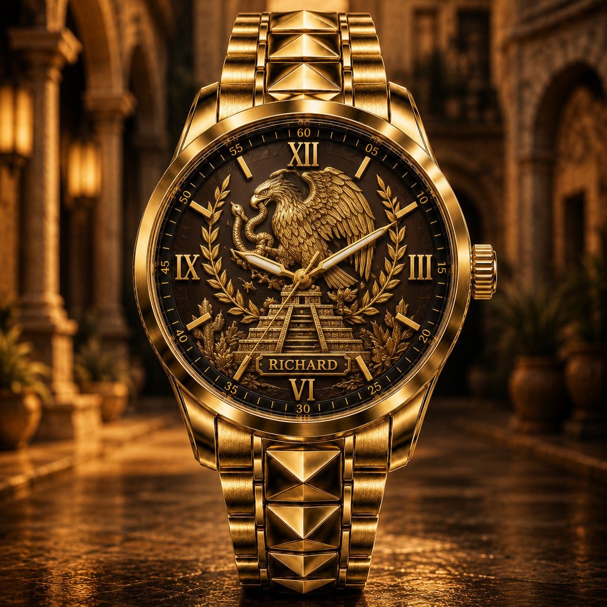 Custom Aztec Heritage Watch — personalized with a custom name