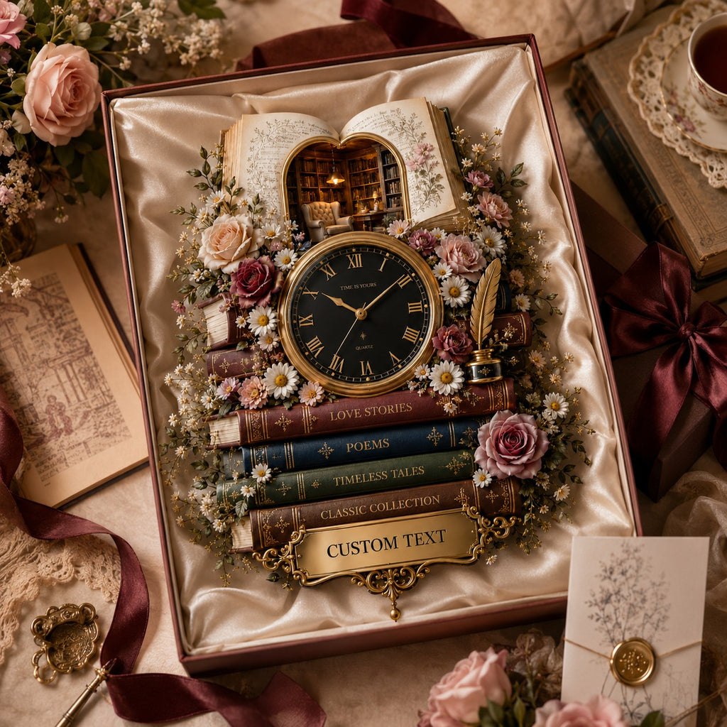 Custom book lover clock — personalized with a custom name