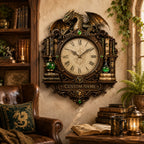 Personalized Wizard Library Dragon Wall Clock with a custom name set into the design