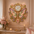 Pastel butterfly Custom Name Wall Clock — personalized with a custom name