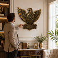 Bronze eagle Custom Name Wall Clock — personalized with a custom name