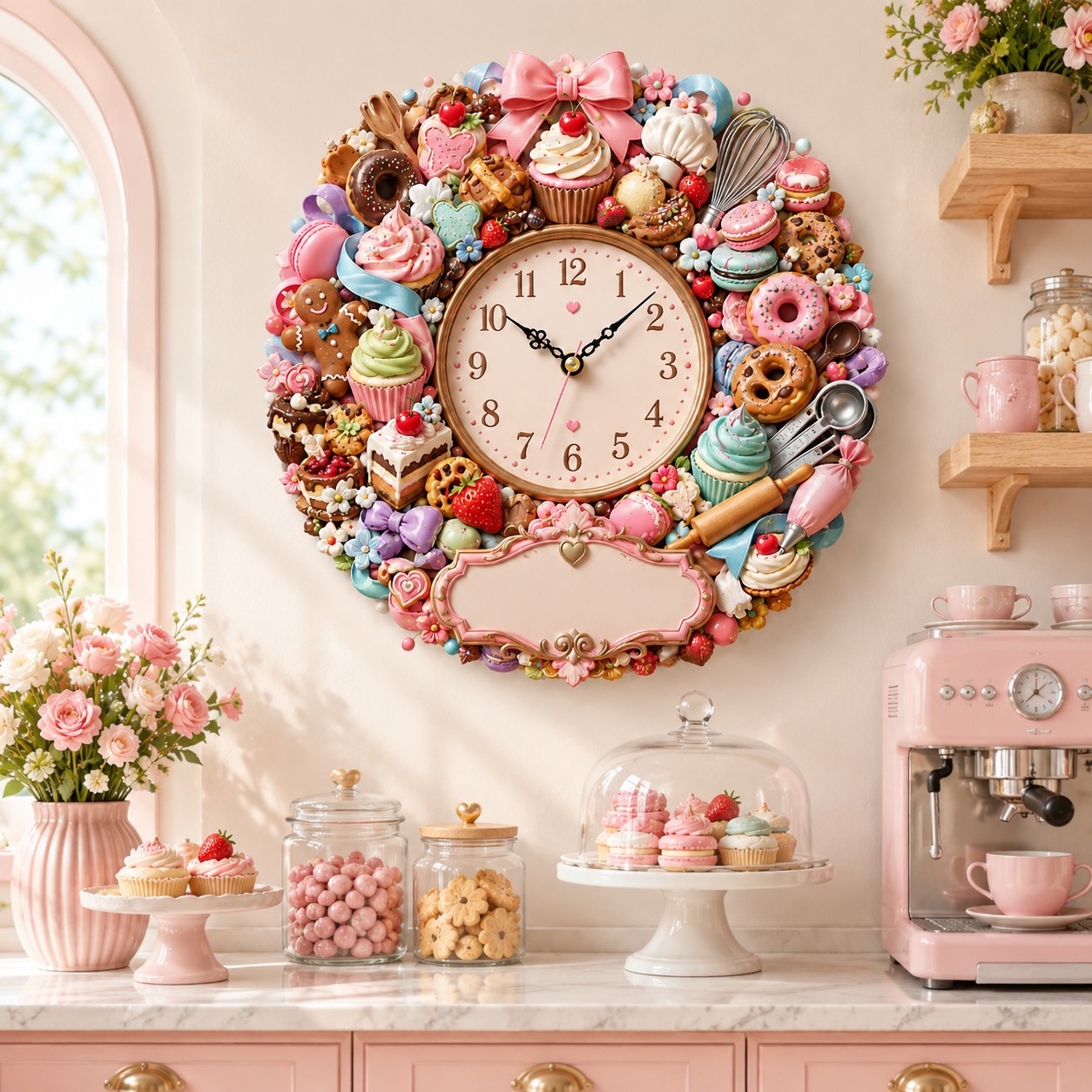 Baking Custom Name Wall Clock — personalized with a custom name