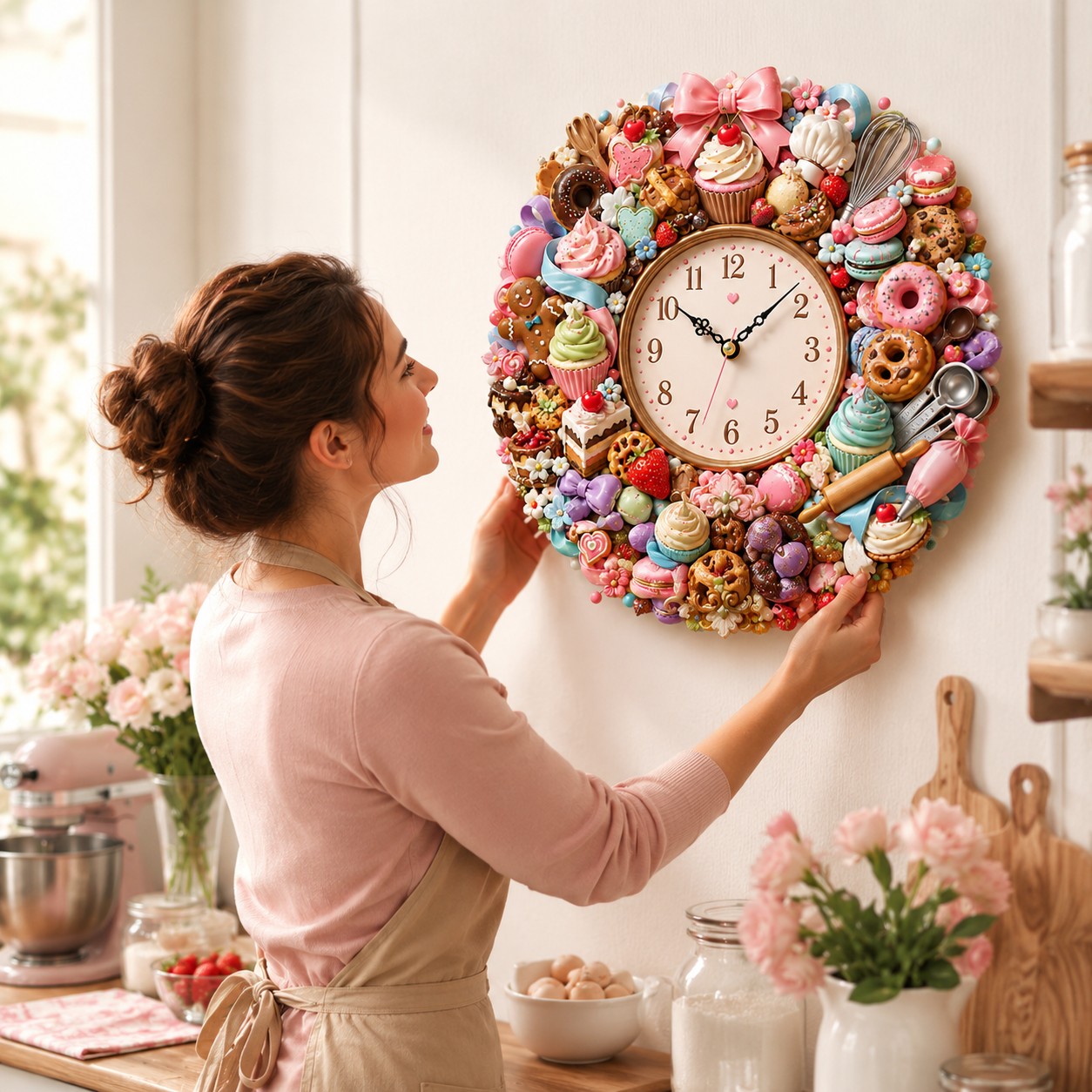 Baking Custom Name Wall Clock — personalized with a custom name