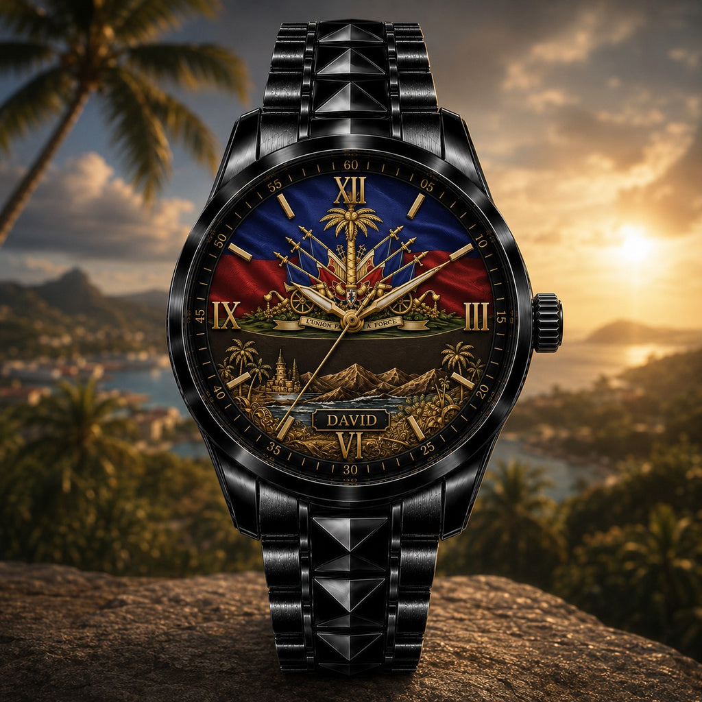 Custom Haiti Heritage Watch — personalized with a custom name