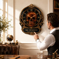 Personalized Luxury Skull Custom Name Wall Clock — personalized with a custom name