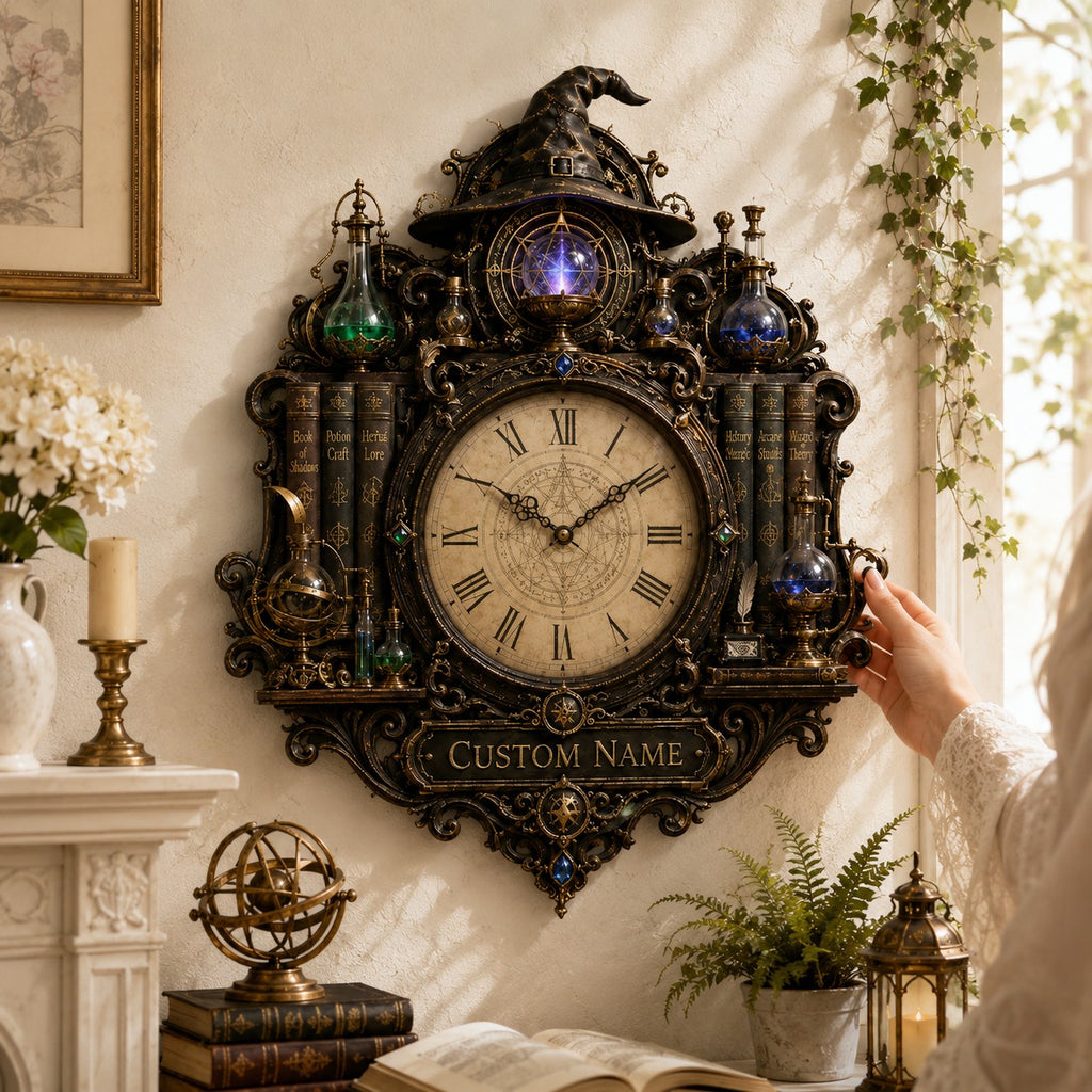 Wizard Custom Name Wall Clock — personalized with a custom name