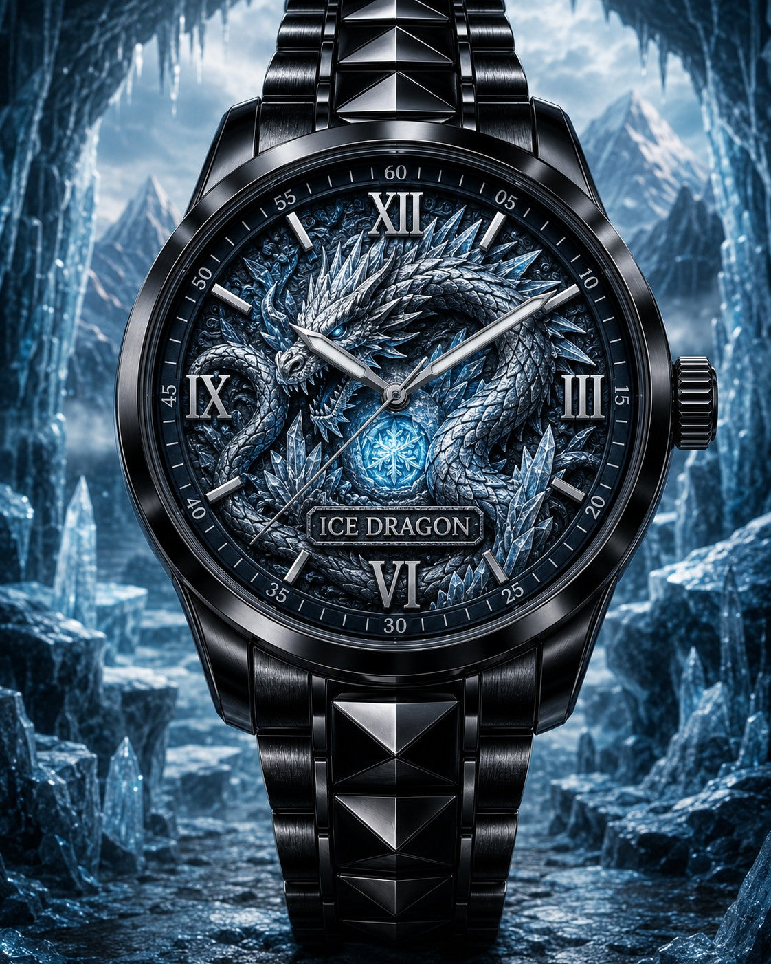 Custom Ice Dragon Watch — personalized with a custom name