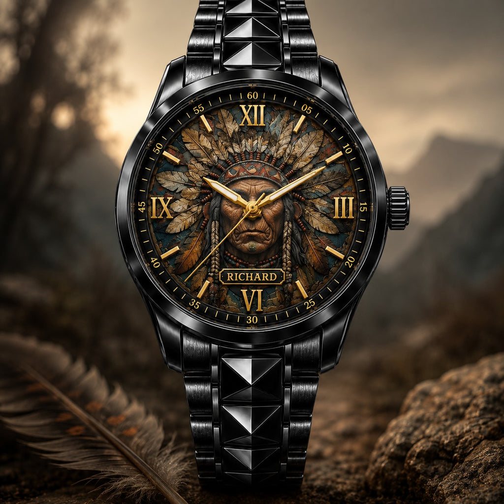 Custom Native American Heritage Watch — personalized with a custom name