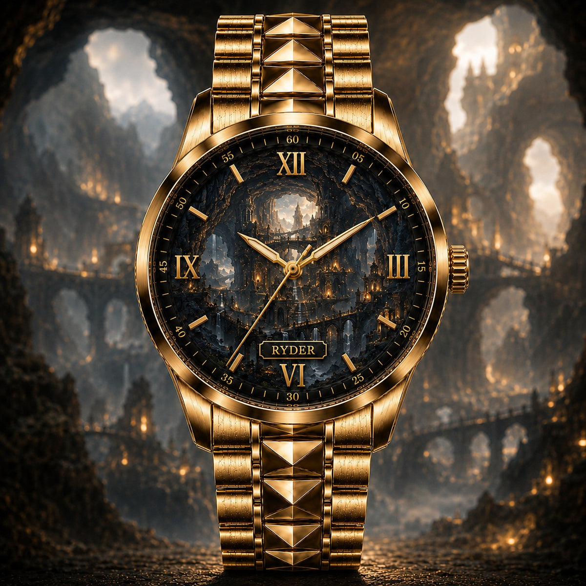 Custom Personalized Hollow Mountain Watch — personalized with a custom name