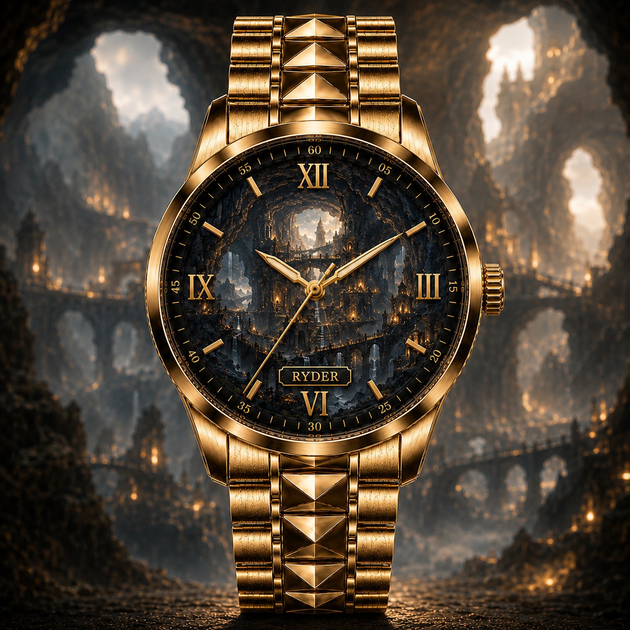 Custom Personalized Hollow Mountain Watch — personalized with a custom name