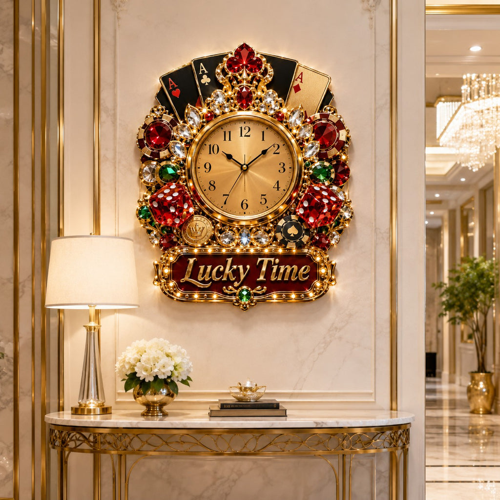 Casino Custom Name Wall Clock — personalized with a custom name