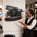 Personalized straight razor wall clock — personalized with a custom name