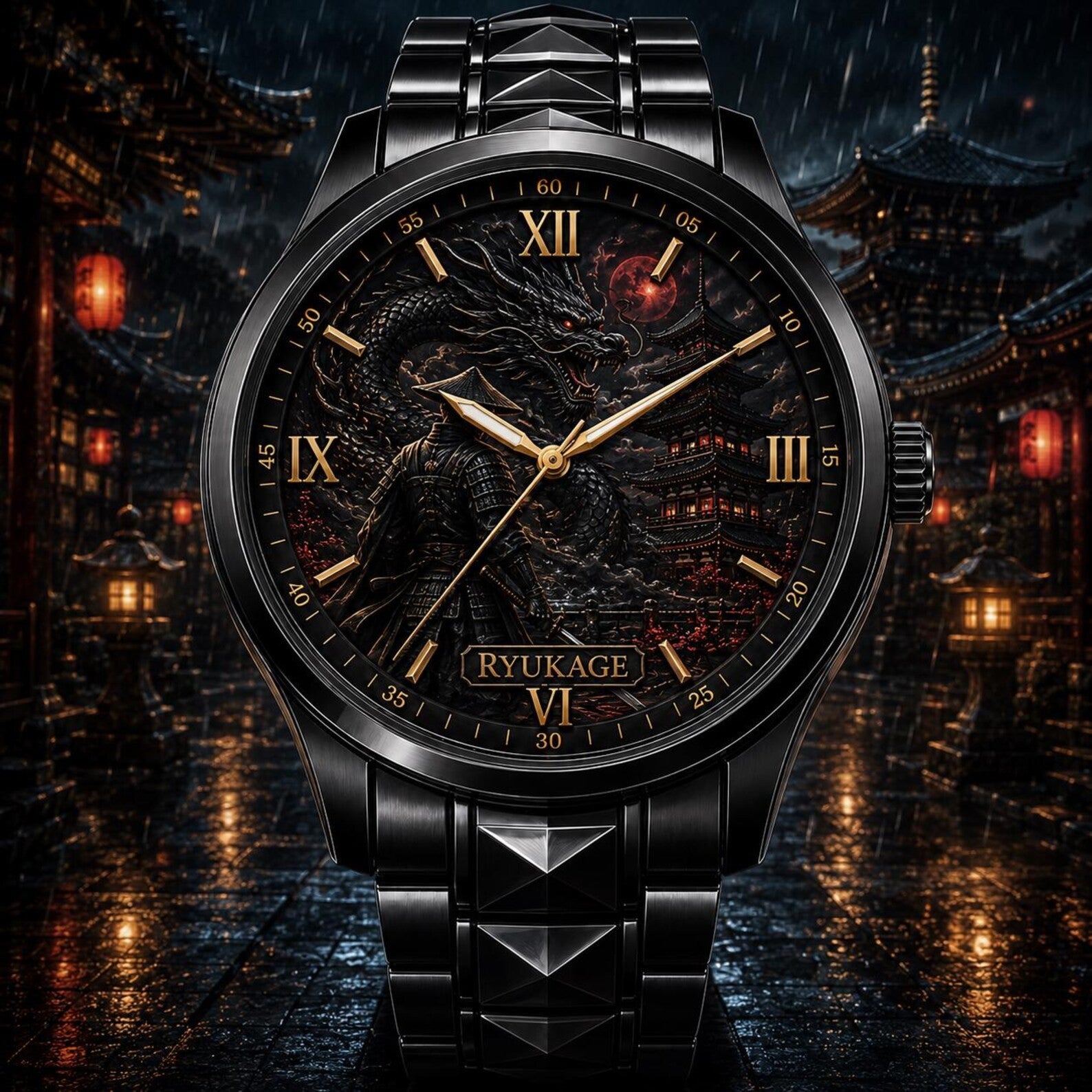 Custom Dark Dragon Watch — personalized with a custom name