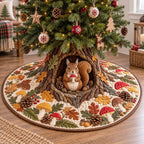 Acorn Squirrel Christmas Tree Skirt