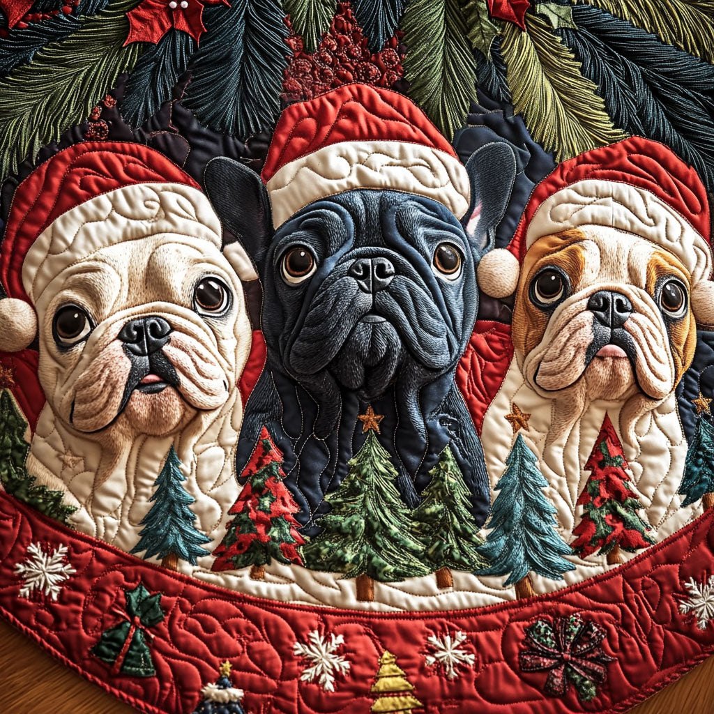 Adorable Frenchie Christmas Tree Skirt