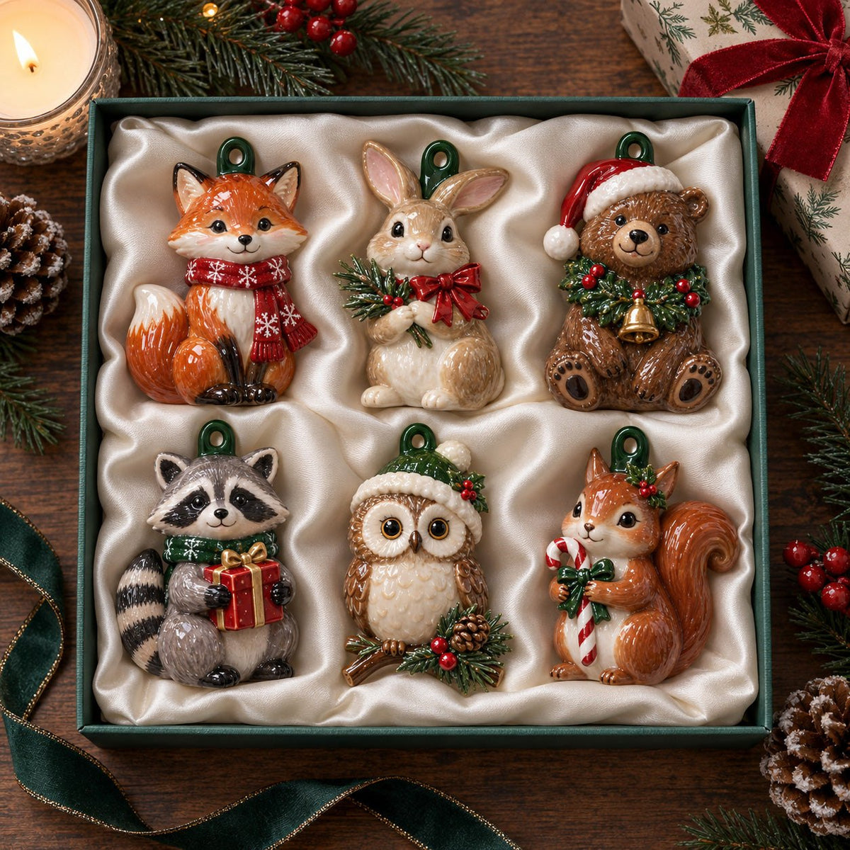 Adorable Woodland Animals Ornament Gift Set