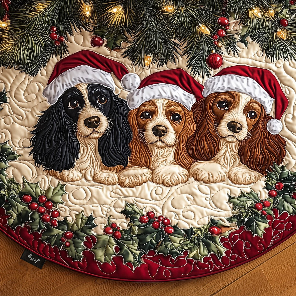 Adorable Spaniel Christmas Tree Skirt