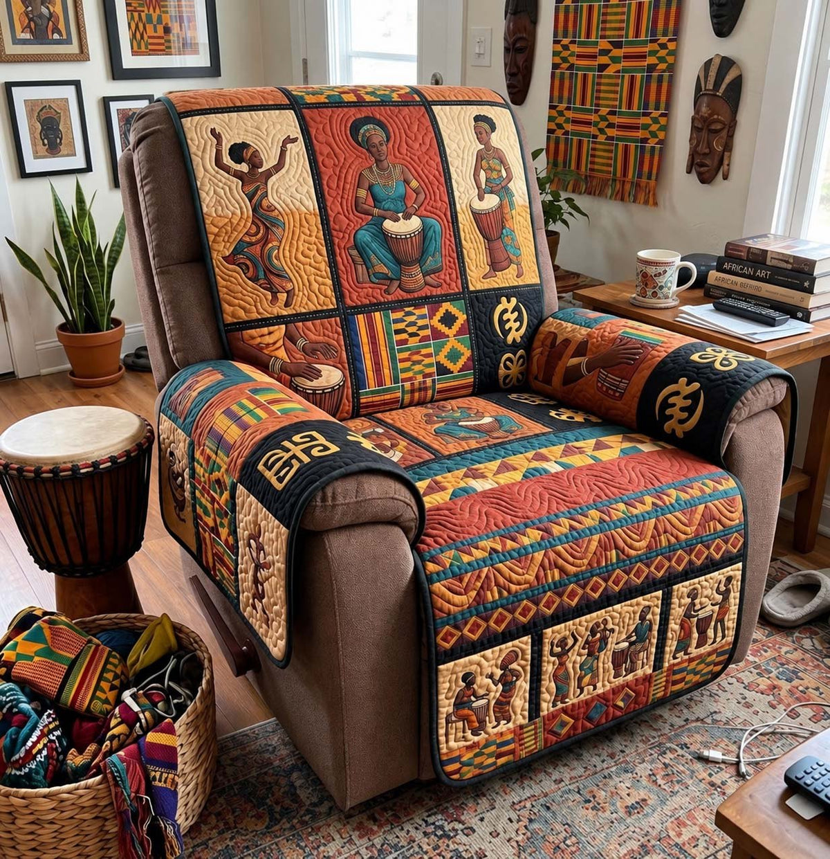 African Drum Stories Sofa Cover