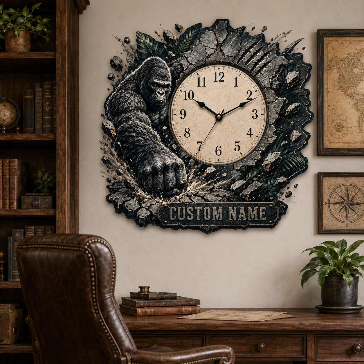 Wildlife enthusiast Custom Name Wall Clock — personalized with a custom name