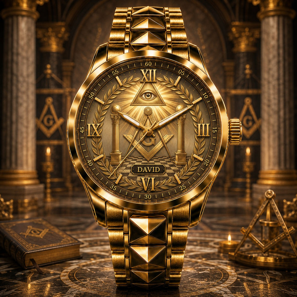 Custom Freemason Symbolic Watch — personalized with a custom name
