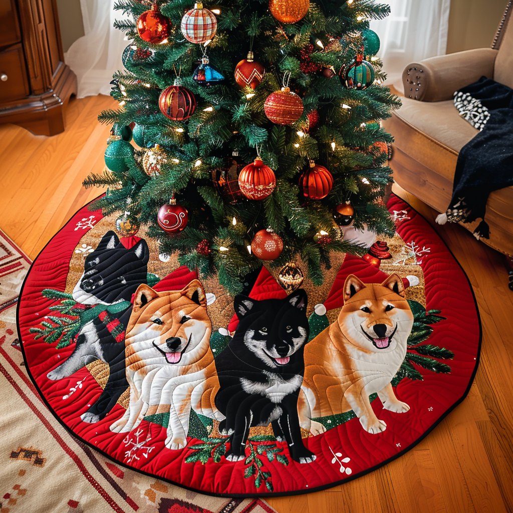 Akita Holiday Harmony Christmas Tree Skirt