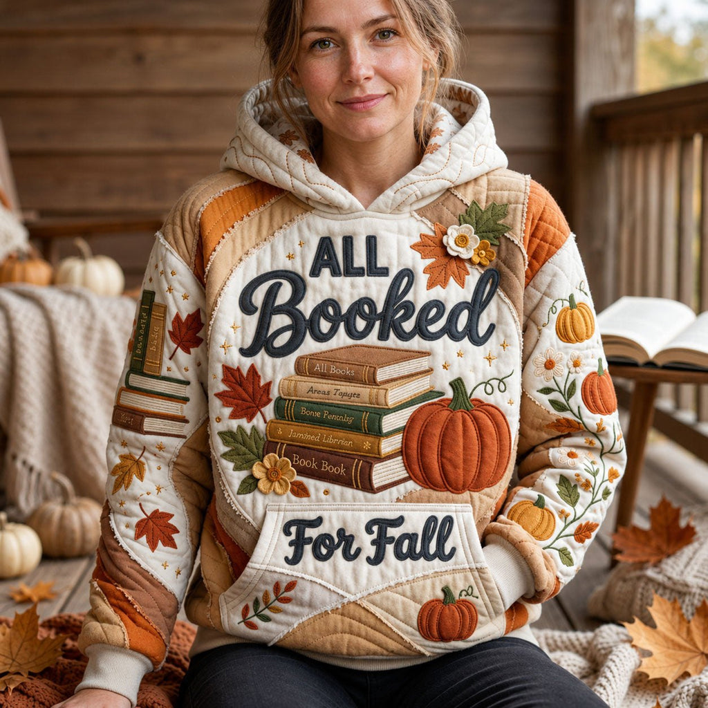 All Booked For Fall Pumpkin Stack hoodie, all-over print