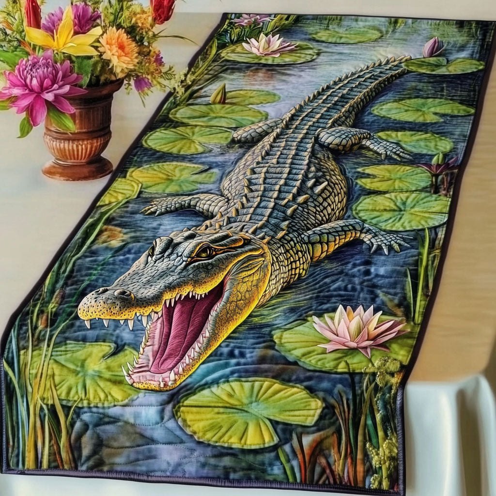 Alligator Water Lily Table Runner