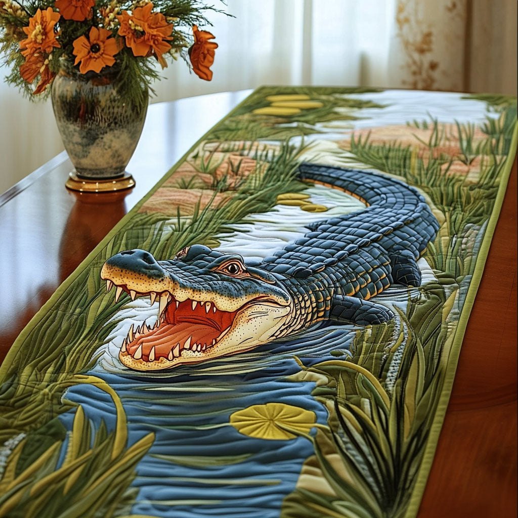 Alligator in Water Table Runner
