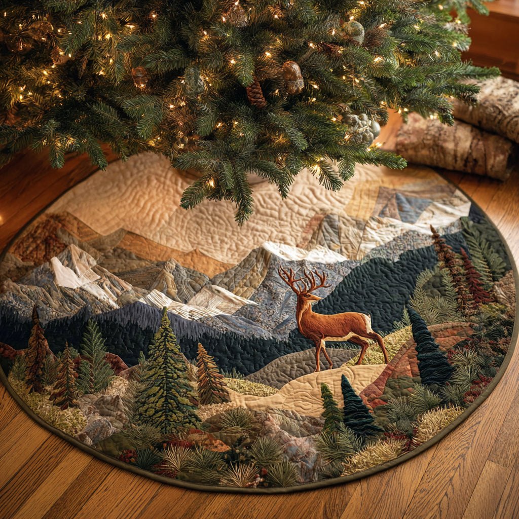 Alpine Deer Christmas Tree Skirt