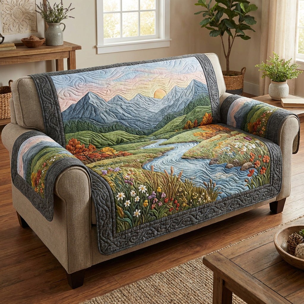 Mountain River Meadow Sofa Cover