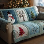 Alpine Snowman Trees Sofa Cover
