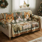 Amber Cat Peeking Sofa Cover