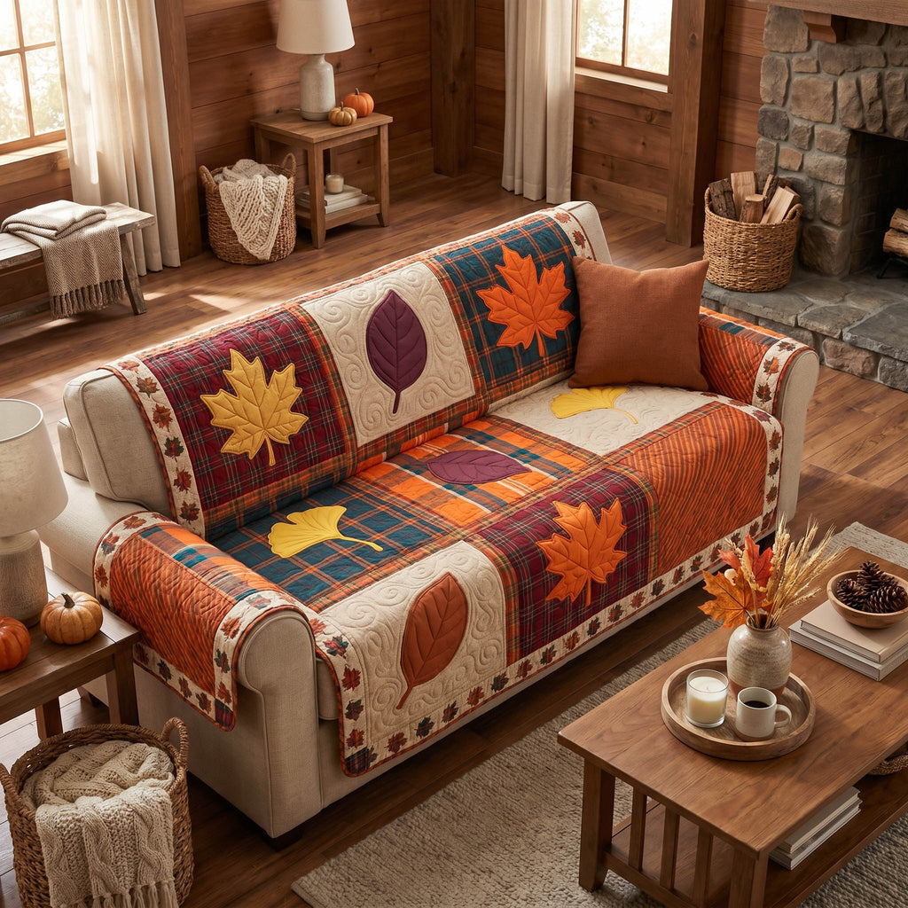 Amber Leaves Sofa Cover