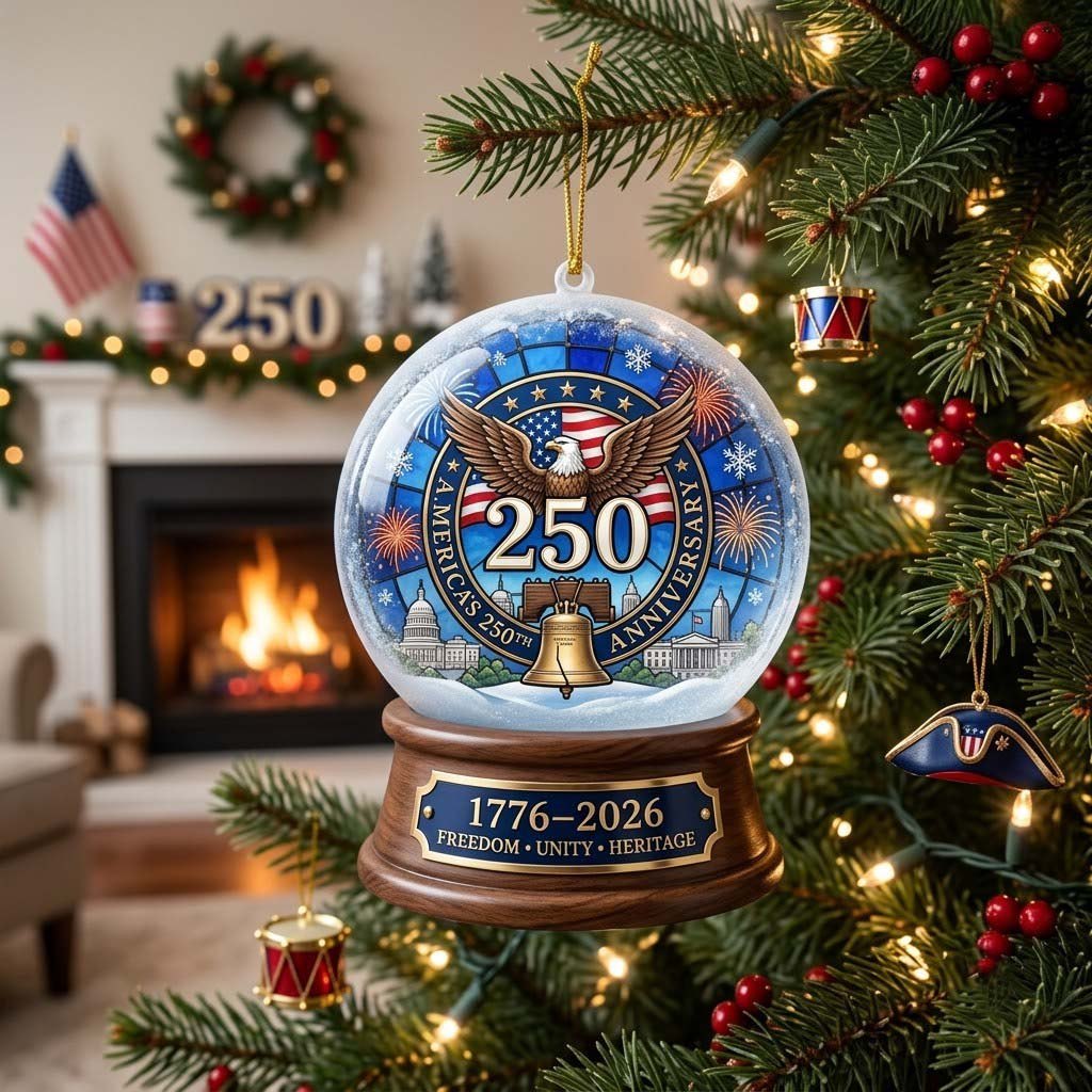 America 250 Commemorative Gift Christmas Ornament