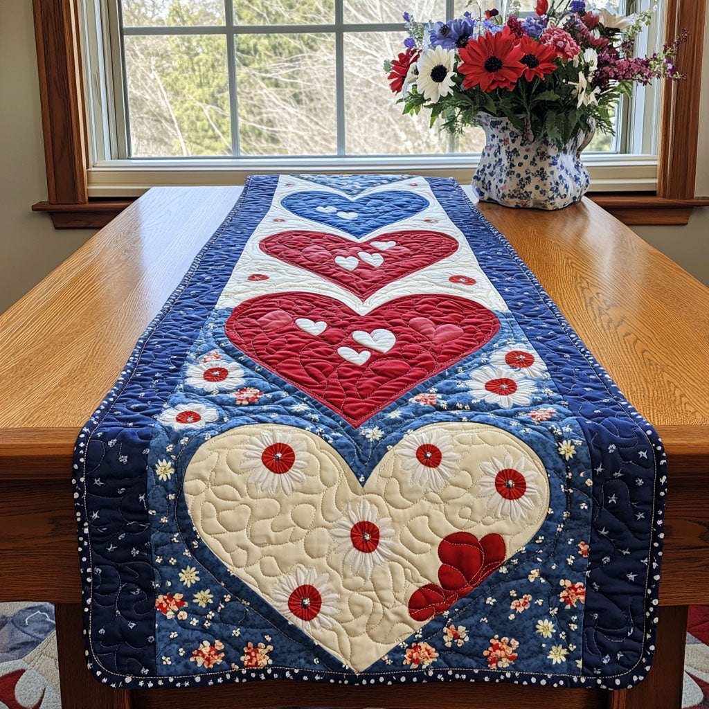 American Pride Heart Table Runner